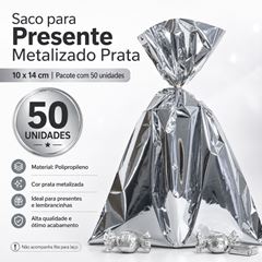 SACO METALIZADO 10X14CM PRATA