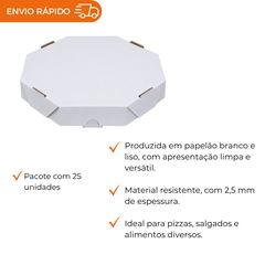 EMBALAGEM PARA PIZZA 30CM BRANCA LISA