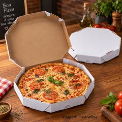 EMBALAGEM PARA PIZZA 30CM BRANCA LISA