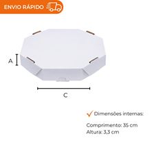 EMBALAGEM PARA PIZZA 35CM BRANCA LISA