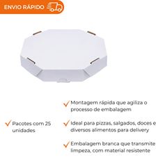 EMBALAGEM PARA PIZZA 35CM BRANCA LISA