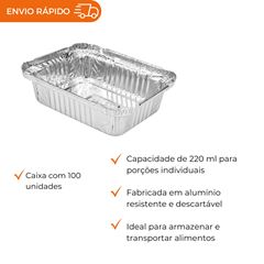 BANDEJA RETANGULAR COM TAMPA 220ML - M90