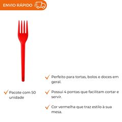 GARFO PARA SOBREMESA VERMELHO