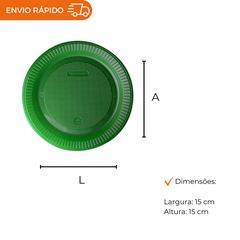 PRATO DESCARTÁVEL RASO 15CM VERDE