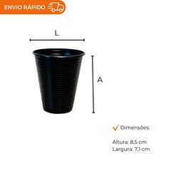 COPO DESCARTÁVEL PS 200ML PRETO