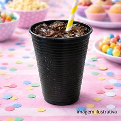 COPO DESCARTÁVEL PS 200ML PRETO