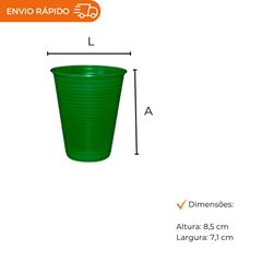COPO DESCARTÁVEL PS 200ML VERDE