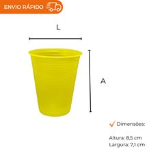 COPO DESCARTÁVEL 200ML PS AMARELO