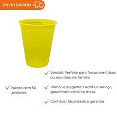 COPO DESCARTÁVEL 200ML PS AMARELO