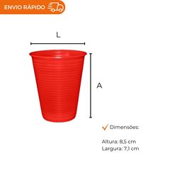 COPO DESCARTÁVEL PS 200ML VERMELHO