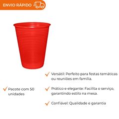 COPO DESCARTÁVEL PS 200ML VERMELHO