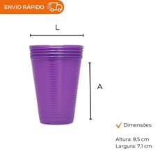 COPO DESCARTÁVEL PS 200ML ROXO
