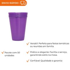 COPO DESCARTÁVEL PS 200ML ROXO