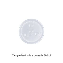 TAMPA PLÁSTICA 300ML TRANSPARENTE PS COM FURO - TPT-300