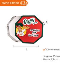 EMBALAGEM PARA PIZZA 25CM BRANCA IMPRESSA