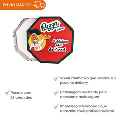 EMBALAGEM PARA PIZZA 25CM BRANCA IMPRESSA