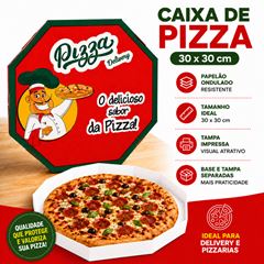 EMBALAGEM PARA PIZZA 30CM BRANCA IMPRESSA