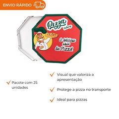 EMBALAGEM PARA PIZZA 35CM BRANCA IMPRESSA
