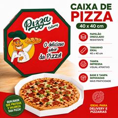 EMBALAGEM PARA PIZZA 40CM BRANCA IMPRESSA