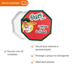 EMBALAGEM PARA PIZZA 45CM BRANCA IMPRESSA