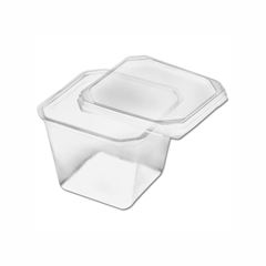 POTE 250ML COM TAMPA QUADRADO - PP