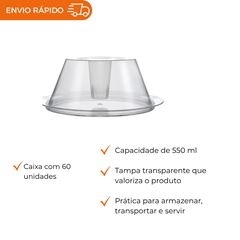 FORMA PUDIM COM TAMPA 500ML - PW64 TWH