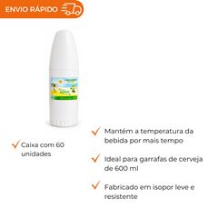 PORTA GARRAFA DE ISOPOR 600ML COM 3 UNIDADES