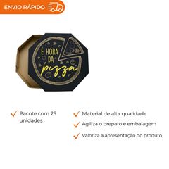 EMBALAGEM PARA PIZZA 35CM KRAFT IMPRESSA É HORA