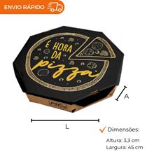 EMBALAGEM PARA PIZZA 40CM KRAFT IMPRESSA É HORA PACOTE C/25