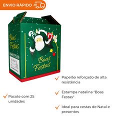 CESTA DE NATAL BOAS FESTAS VERDE