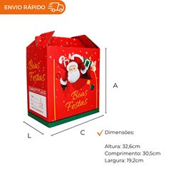 CESTA DE NATAL BOAS FESTAS VERMELHA