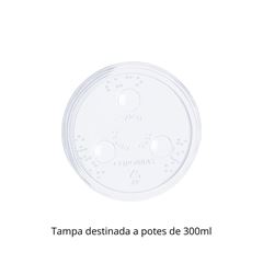 TAMPA PLÁSTICA 300ML TRANSPARENTE PP SEM FURO - TPT-300