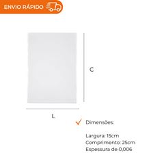 SACO PLÁSTICO BAIXA DENSIDADE CRISTAL 15X25X0,06