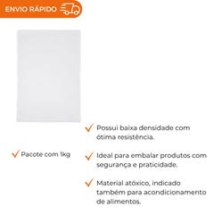 SACO PLÁSTICO BAIXA DENSIDADE CRISTAL 15X25X0,06
