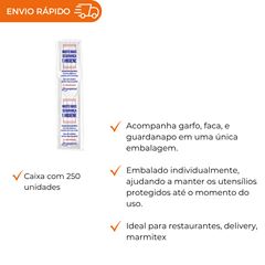 KIT SACHÊ GARFO FACA E GUARDANAPO BRANCO