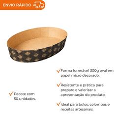 FORMA FORNEÁVEL OVAL MICROONDULADA DECORADA 300G