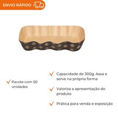 FORMA FORNEÁVEL STOLLEN MICROONDULADA DECORADA 300G