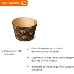 FORMA FORNEÁVEL PARA MUFFINS MICROONDULADA DECORADA