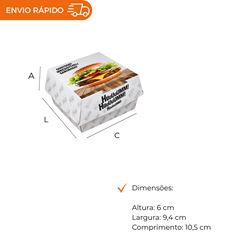 EMBALAGEM PARA HAMBÚRGUER H1 BRANCA