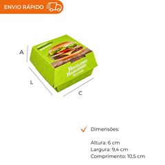 EMBALAGEM PARA HAMBÚRGUER H1 VERDE
