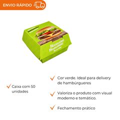 EMBALAGEM PARA HAMBÚRGUER H1 VERDE