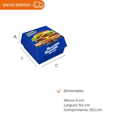 EMBALAGEM PARA HAMBÚRGUER H1 AZUL
