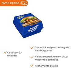 EMBALAGEM PARA HAMBÚRGUER H1 AZUL