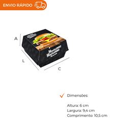 EMBALAGEM PARA HAMBÚRGUER H1 PRETA