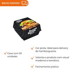 EMBALAGEM PARA HAMBÚRGUER H1 PRETA