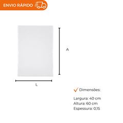 SACO PLÁSTICO BAIXA DENSIDADE CRISTAL 40X60X0,15