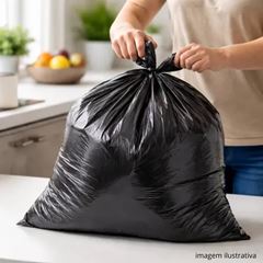 SACO PARA LIXO REFORÇADO 110L - 75X105CM - PRETO