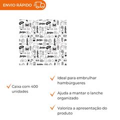 PAPEL ACOPLADO PARA HAMBÚRGUER 30X38CM