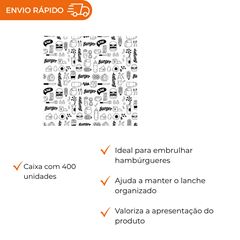 PAPEL ANTI GORDURA PARA HAMBÚRGUER 33X44CM
