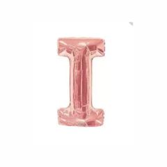 BALAO METALIZADO ROSE 40CM LETRA I
